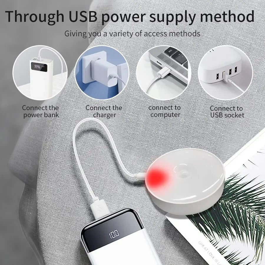 LED-Unterschrankleuchten mit Bewegungsmelder, Nachtlicht, wiederaufladbar, kabellose USB-Lampe für Treppen, Schrank, Küche, Schlafzimmer, Flur
