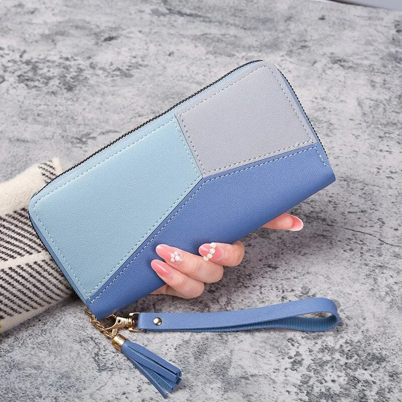 Mode Reiß verschluss Brieftaschen Damen lange Geldbörsen Handtaschen Münz geldbeutel Karten halter PU Leder Billfold Brieftasche