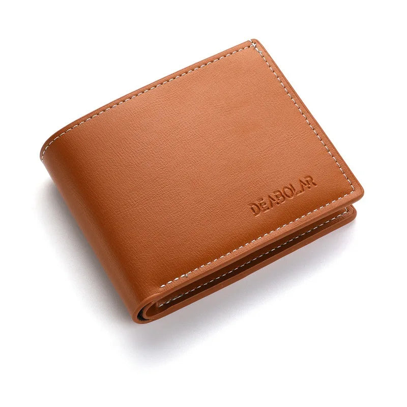 Pu Leder Männer kurze Brieftasche dünnen Stil Klapp junge Männer Kreditkarten halter Brieftasche