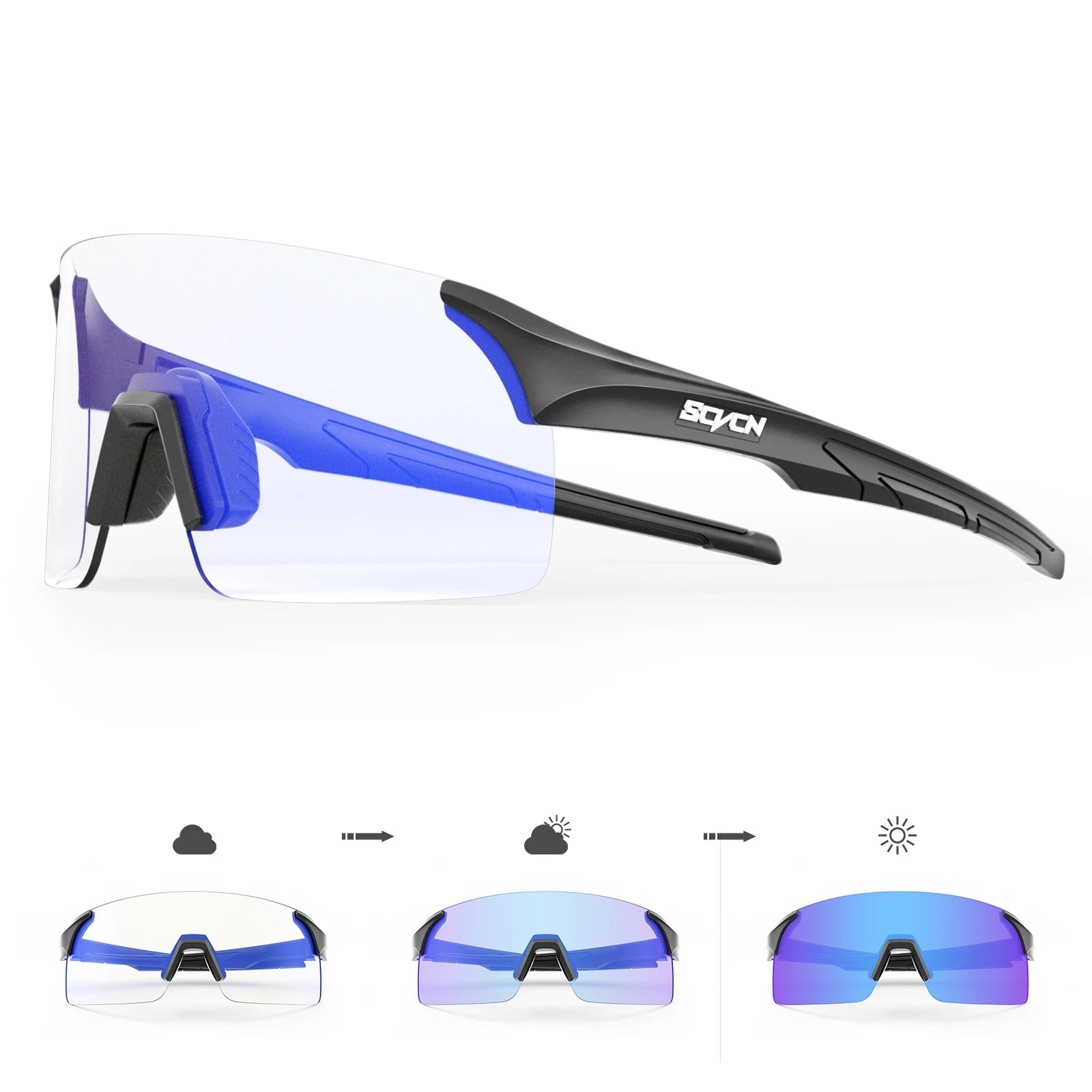 SCVCN Photochrome Sonnenbrille Outdoor Sport Fahrrad Radfahren Gläser Mann MTB Klettern Gläser Brillen Frauen Fahren Fahrrad Brille