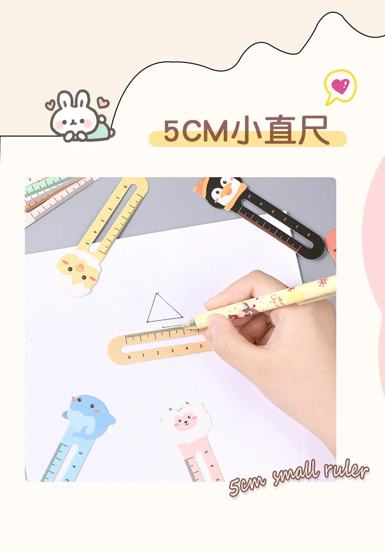 50 Stück Cartoon niedliches Tier Papier Lesezeichen Karte Anzug Mini Lineal Lesezeichen Marker Clip Student kreatives Briefpapier Geschenk Awards
