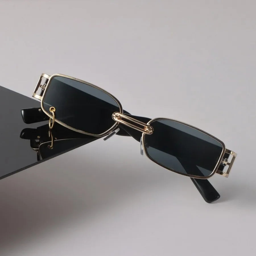 Sexy Quadratische Sonnenbrille Frauen Männer Schwarz Sonnenbrille Retro Designer Brillen Luxus Kleine Rahmen Spiegel Metall Marke