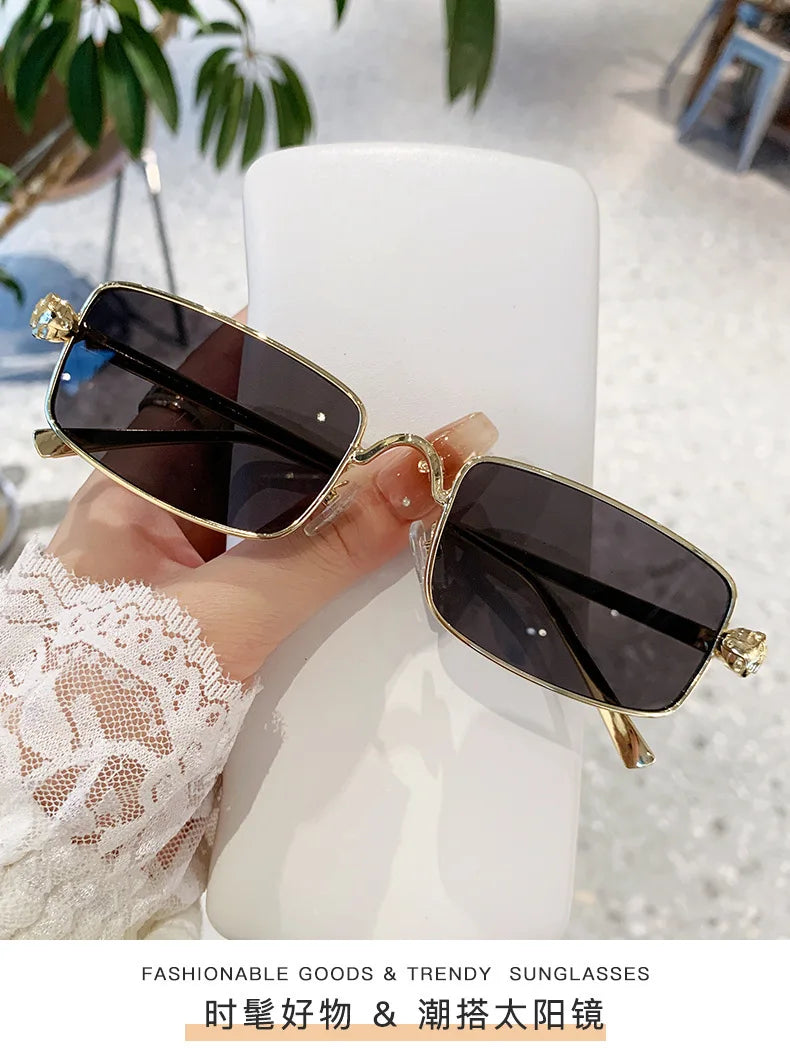 Hochauflösende Sonnenbrille für Herren und Damen, blaues Licht blockierende Augenschutzbrille, randlose Brille mit quadratischem Rahmen