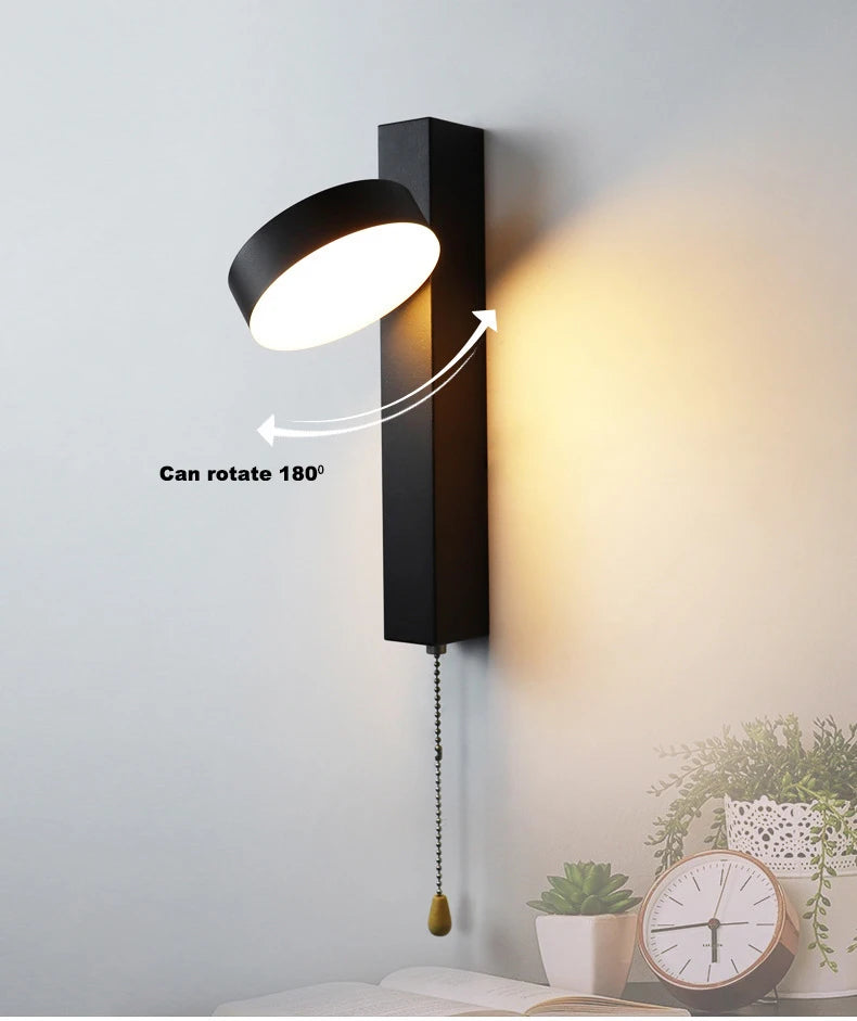 Nordic Wand Lampen mit Pull Schalter Abajur Para Quarto Lampe De Chevet Lampe für Schlafzimmer Arandela Wohnkultur Decoracion Ha