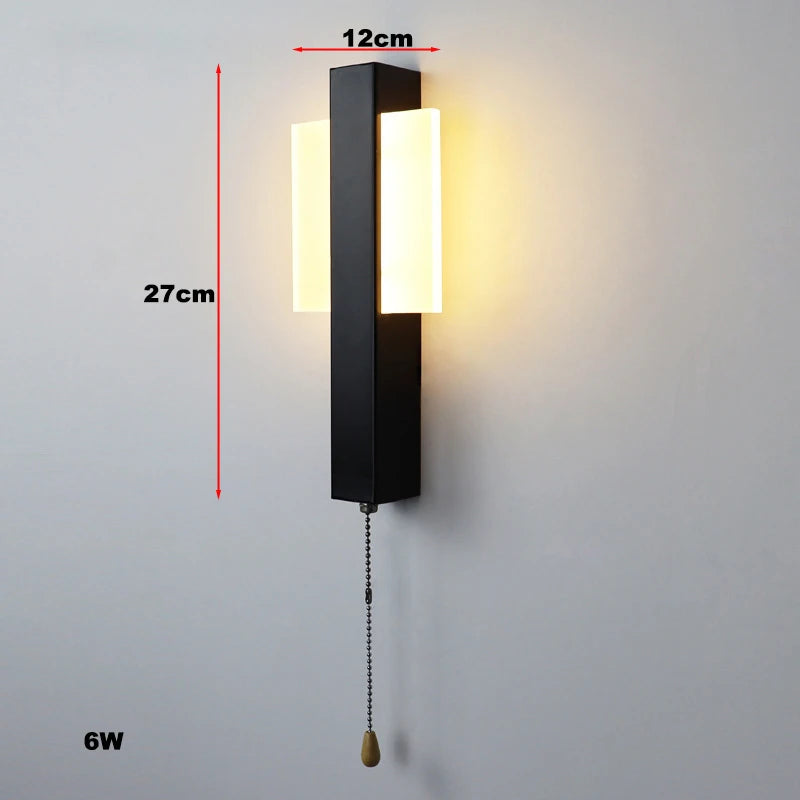 Nordic Wand Lampen mit Pull Schalter Abajur Para Quarto Lampe De Chevet Lampe für Schlafzimmer Arandela Wohnkultur Decoracion Ha