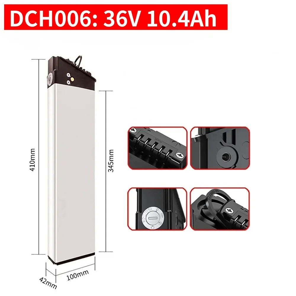 48V 17Ah 15Ah 12,8Ah 10,4Ah 36V 10Ah 12Ah 15Ah DCH-003 DCH-006 DCH-009 350W~1000W Motorbatterie