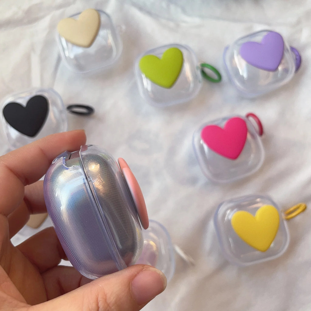 Für Samsung Galaxy Buds 2 Pro / Buds FE / 2PRO Hülle Niedliche Herz-TPU-Kopfhörerhülle für Samsung Buds Live mit Haken