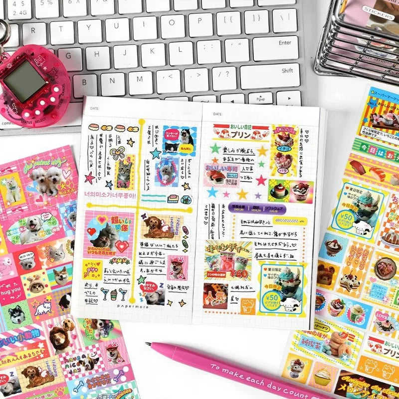 1Pc Japanischen Stil Kawaii Aufkleber Regenbogen Traum Serie Synthetische Papier Aufkleber Cartoon Sammelalbum Journal DIY Dekor Liefert