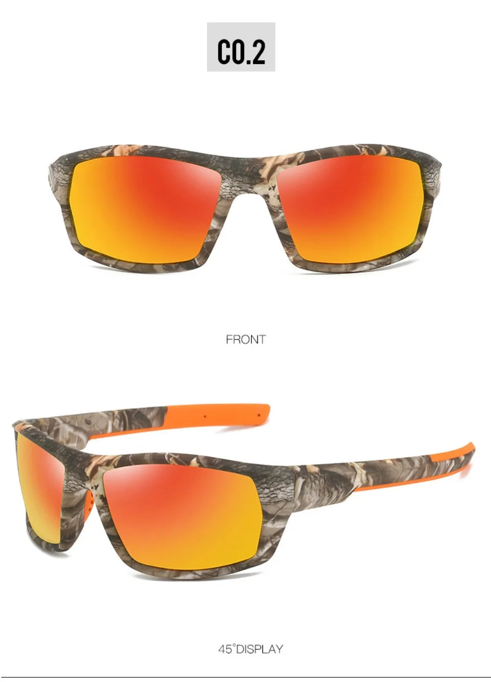 Neue Sonnenbrille für Männer Sport Polarisierte Quadratischen Rahmen Camouflage Sonnenbrille Fahren Angeln Radfahren Skifahren Sonne Brillen UV400