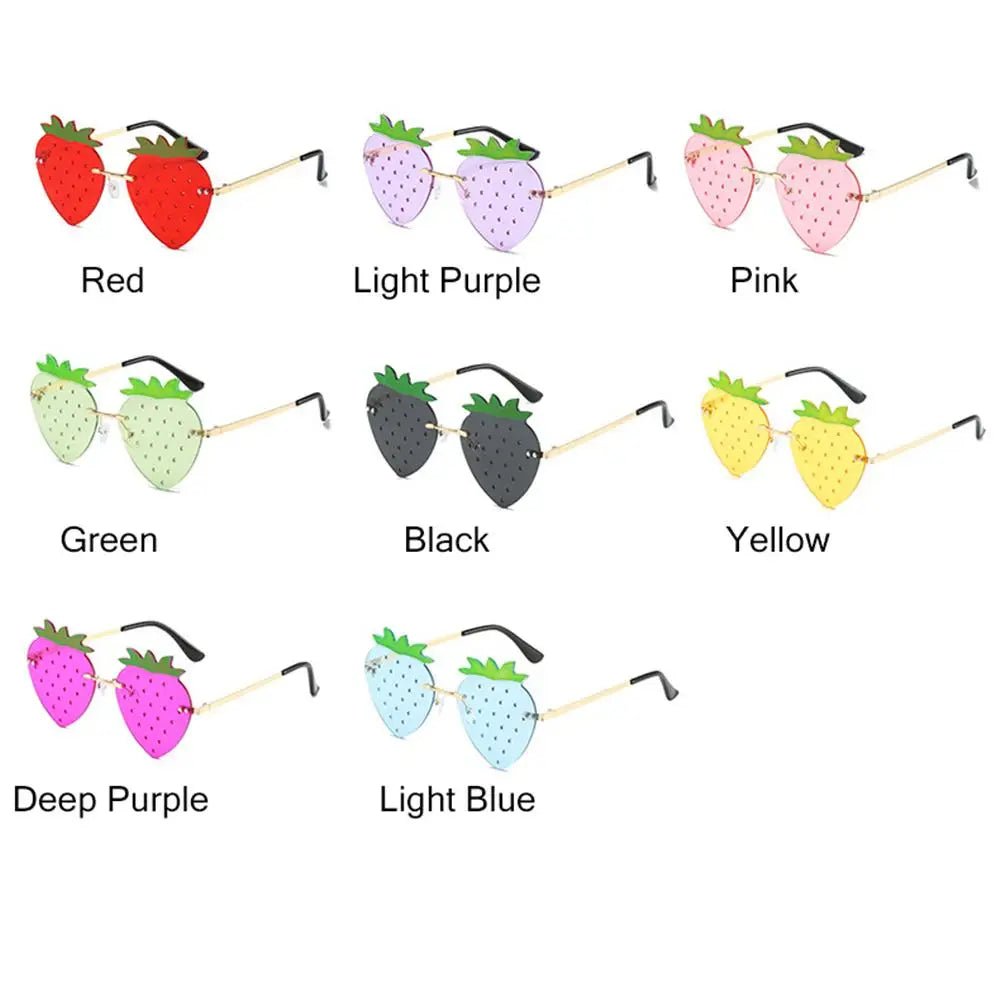 Einzigartige Bunte Erdbeere Sonnenbrille für Frauen Männer Festival Party Rave Sonnenbrille Weihnachten Dekorationen Straße Snap Brillen