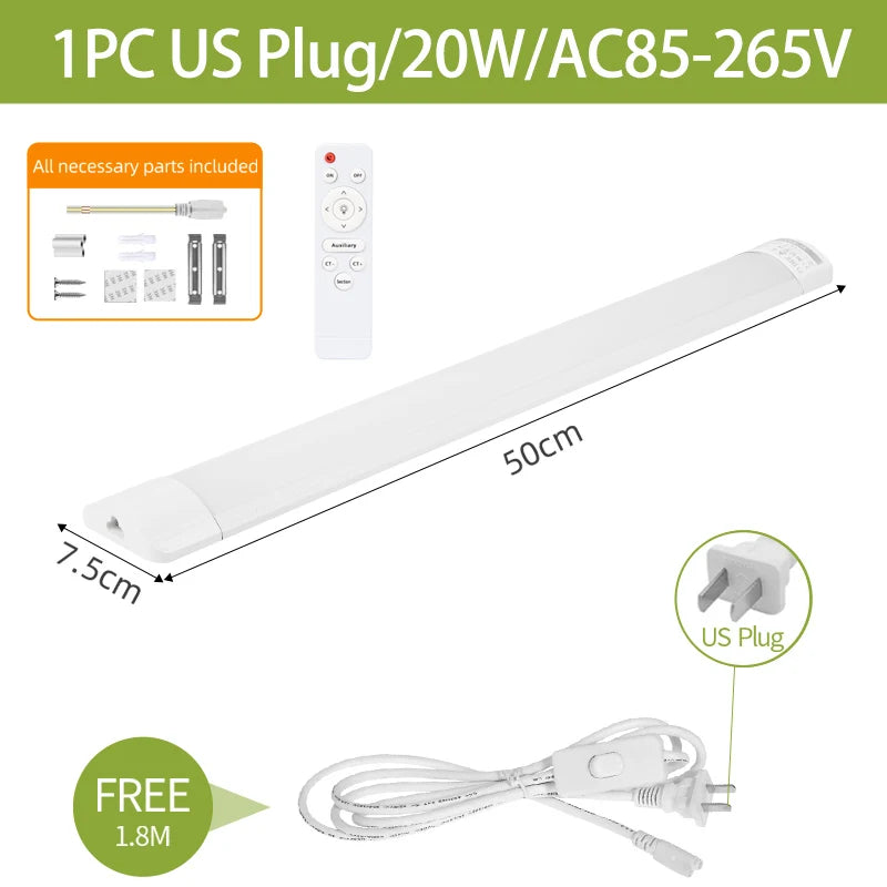 Fernbedienung LED Schrank Lampen Dimmbare Küche Schrank Lampe LED Anschließbare Rohr Licht Bar Für Home Schlafzimmer Kleiderschrank Beleuchtung