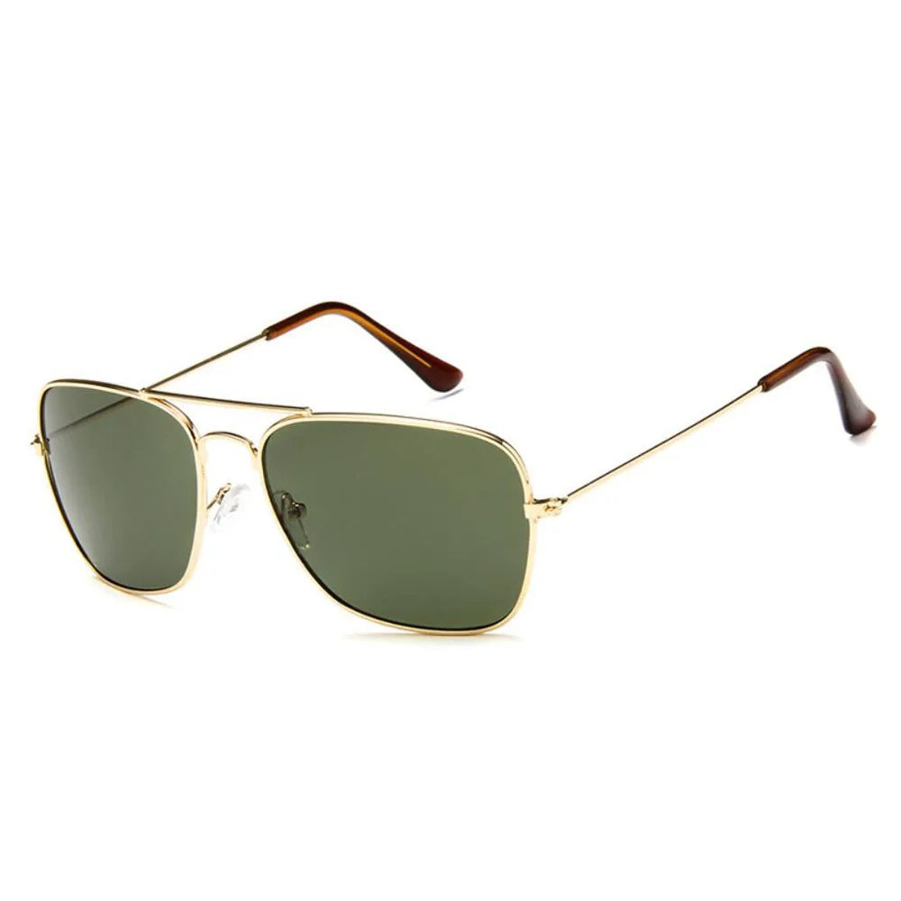 Shonemes Quadratische Sonnenbrille Vintage Double Bridge Driving Shades Metallrahmen Outdoor UV400 Sonnenbrille für Männer Frauen