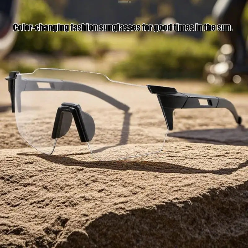 Photochrome Sonnenbrille Polarisierte Fahrradbrille Sportsonnenbrille UV400-Schutz Sportbrille Klare Fahrbrille für