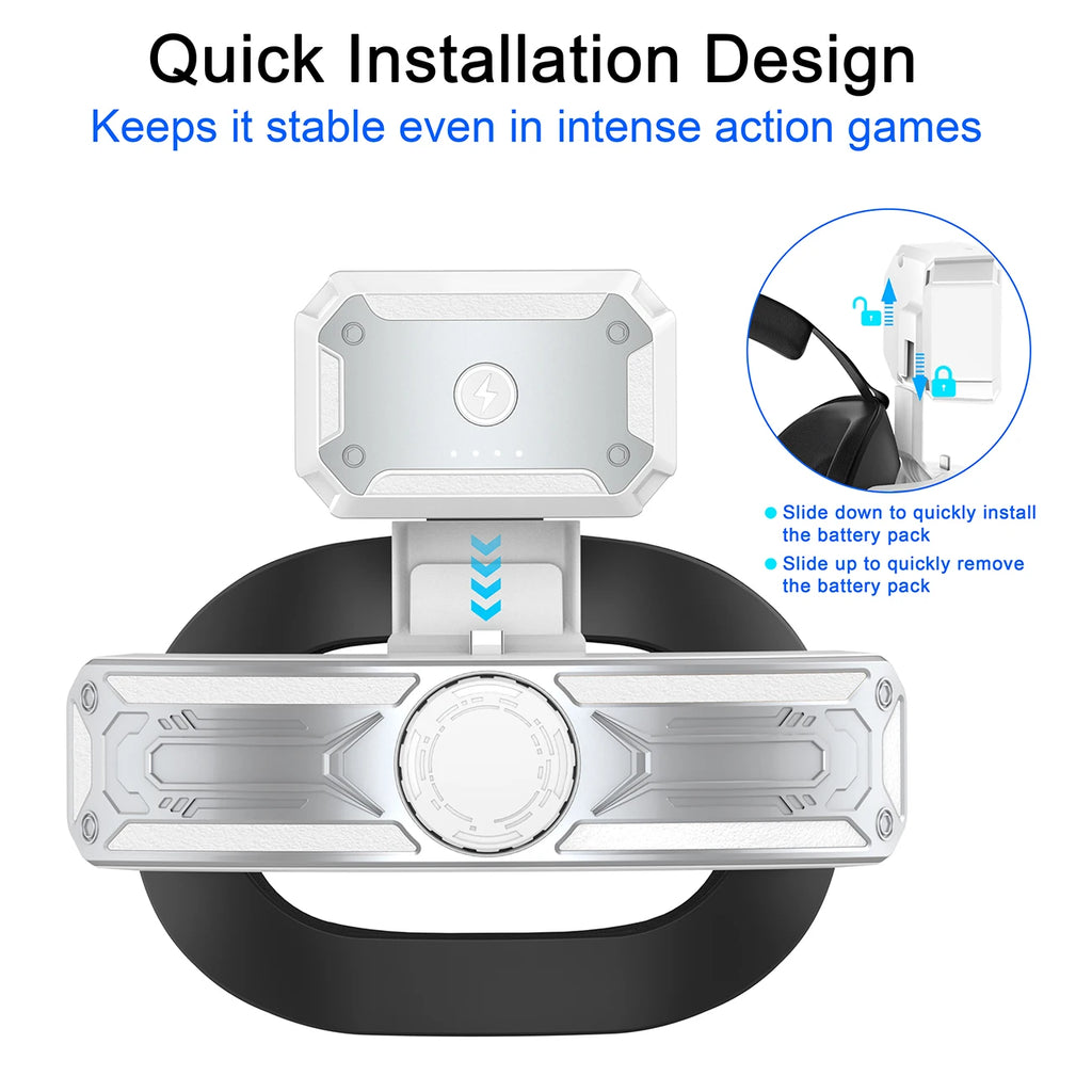 Kopfband mit Akku für Meta/Oculus Quest 2, verstellbares Elite-Gurt-Ersatzzubehör für Oculus/Meta Quest 2