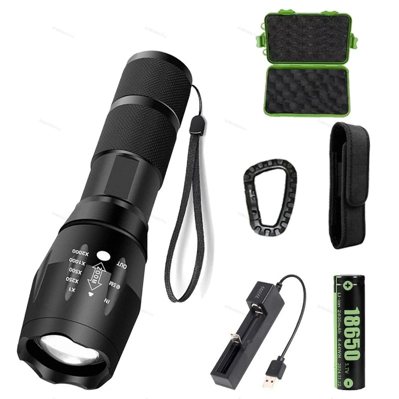 T6 Starke Licht Taschenlampe LED Aluminium Legierung Teleskop Zoom Batterie Version Aufladen Outdoor Suchscheinwerfer Fernbedienung Taschenlampe