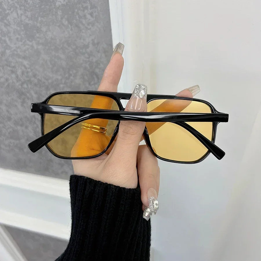 Elegante Quadratische Sonnenbrille Frauen Männer Casual Sonnenbrille Weiblich Männlich Mode Spiegel Vintage Im Freien Shades Oculos De Sol