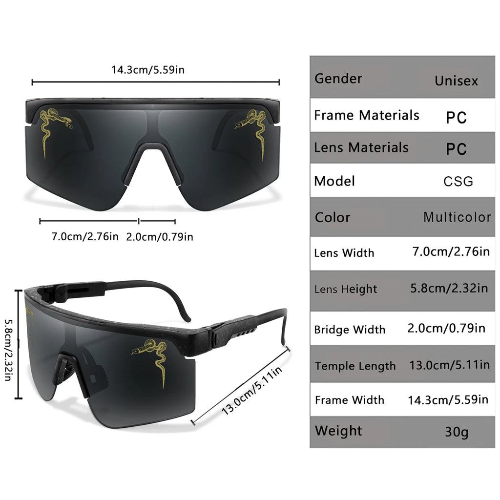 Herren Damen Radsport-Sonnenbrille Große Linse Winddicht UV400 Schutzbrille Outdoor-Sport Laufen Klettern Fahrrad MTB Brille
