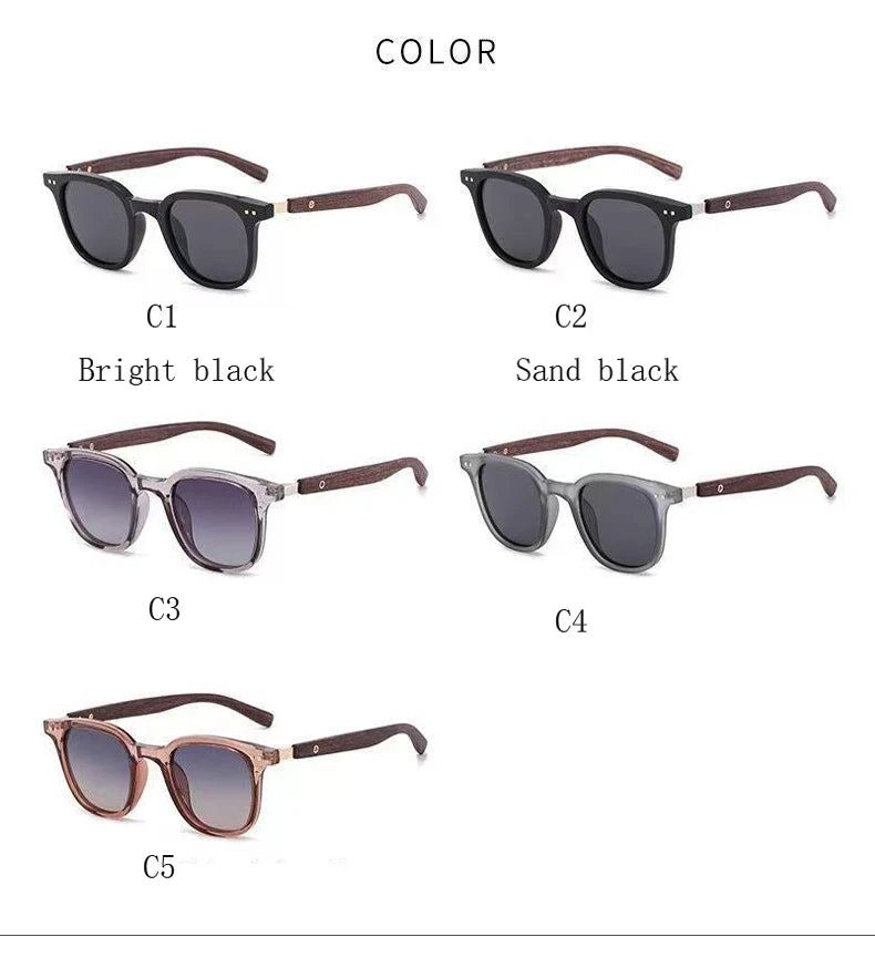 Trendige Retro-Sonnenbrille mit Holzmaserung für Damen und Herren, neue Sonnenbrille mit quadratischem Rahmen, UV-Schutz, Fahrradbrille, Outdoor, Straße