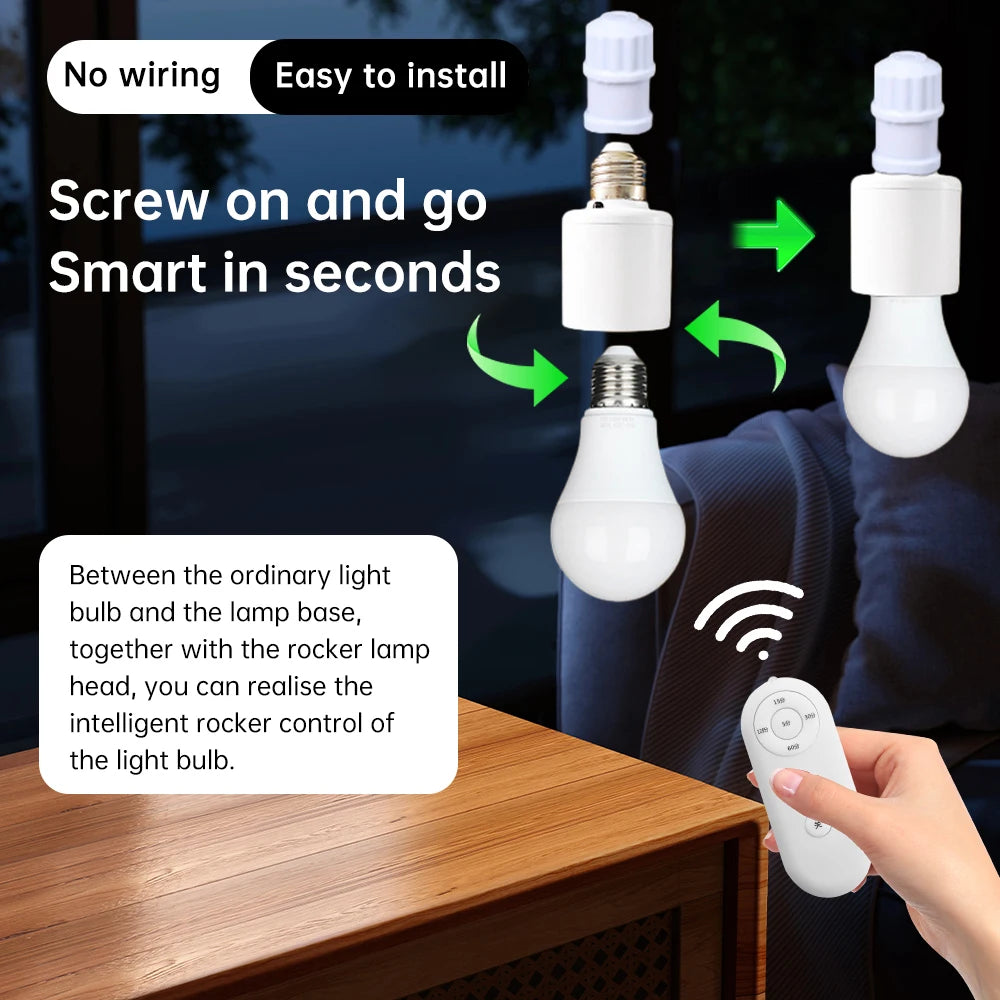 AC110-240V Intelligente E27-Lampensockel-Fernbedienung/5,8 G Radar Sensing-Lampenfassungskonverter für LED/Energiesparend/Glühlampe