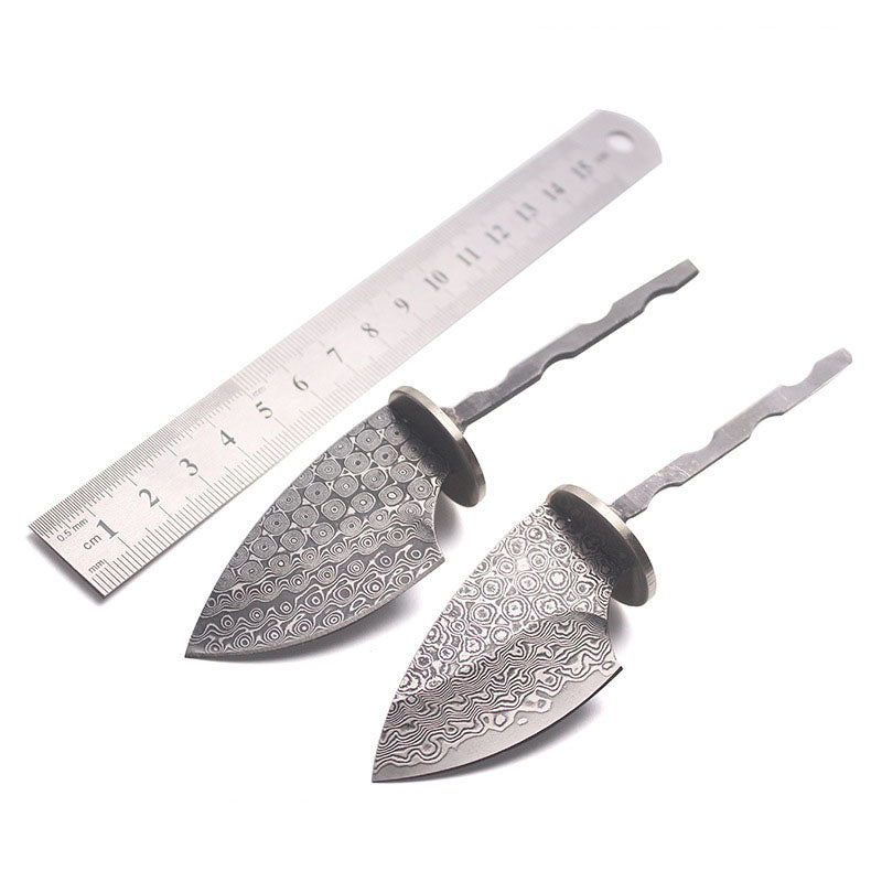 Rosette Damaskus Stahl Sharp Feste Klinge Messer Rohlinge Haushalt DIY Outdoor Camping Überleben Werkzeug Teile Zubehör