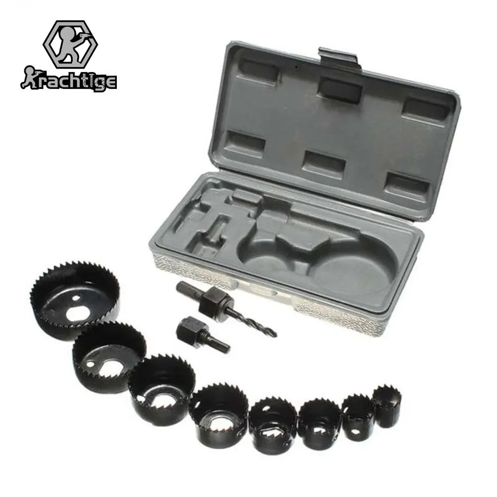 11Pcs Holzbearbeitung Bohren Tool Kit Loch Sah Schneiden Set Holz Metall Cutter Dorne Sägen Kern Bohrer Bits