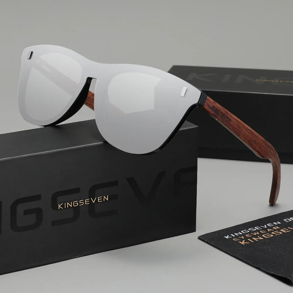 Marke Original Design Retro Holz Sonnenbrille Männer Kausalen Outdoor Polarisierte Randlose Frauen Gläser Klassische UV400 Mode Brillen