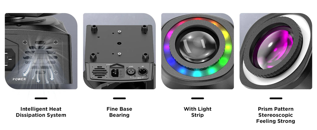 2 Stück 50W Beam Moving Head Licht RGB Farbmischung Musterlichter Bühneneffektbeleuchtung für Disco Show Konzert Party KTV Theater