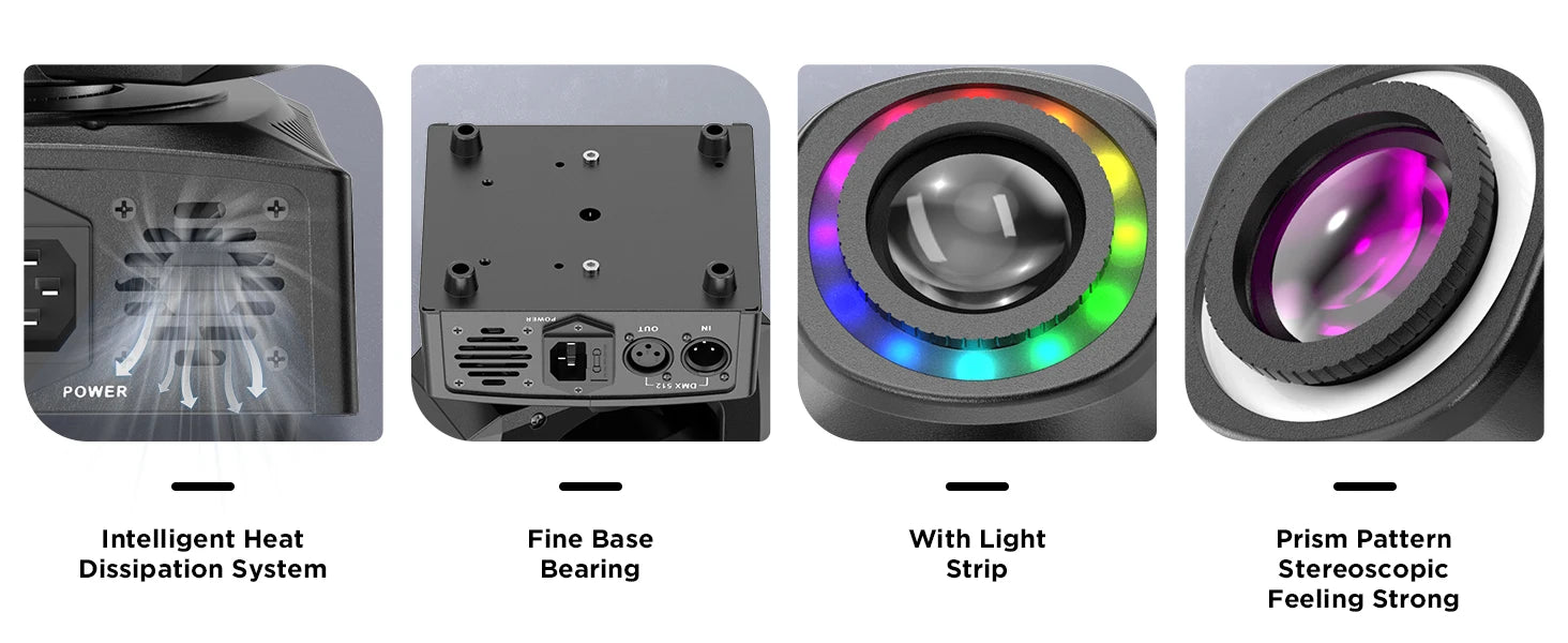 2 Stück 50W Beam Moving Head Licht RGB Farbmischung Musterlichter Bühneneffektbeleuchtung für Disco Show Konzert Party KTV Theater