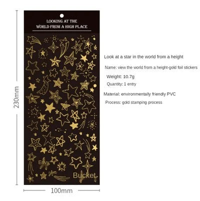 Neue Golden Planet Dekoration Aufkleber Universum Raum Aufkleber für Tagebuch Foto Telefon Diy Scrapbooking Schreibwaren Schule Liefert