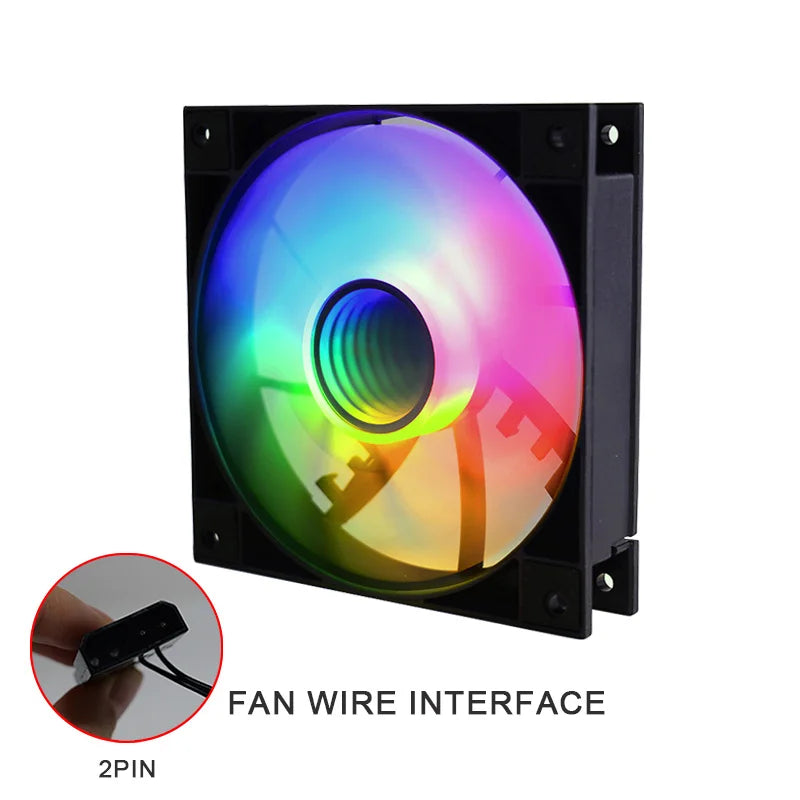 Manmu 120 mm Computergehäuse-Lüfter, stumm, Regenbogen-LED-Licht für Kühler, RGB-Lüfter für PC-Lüfterkühlung