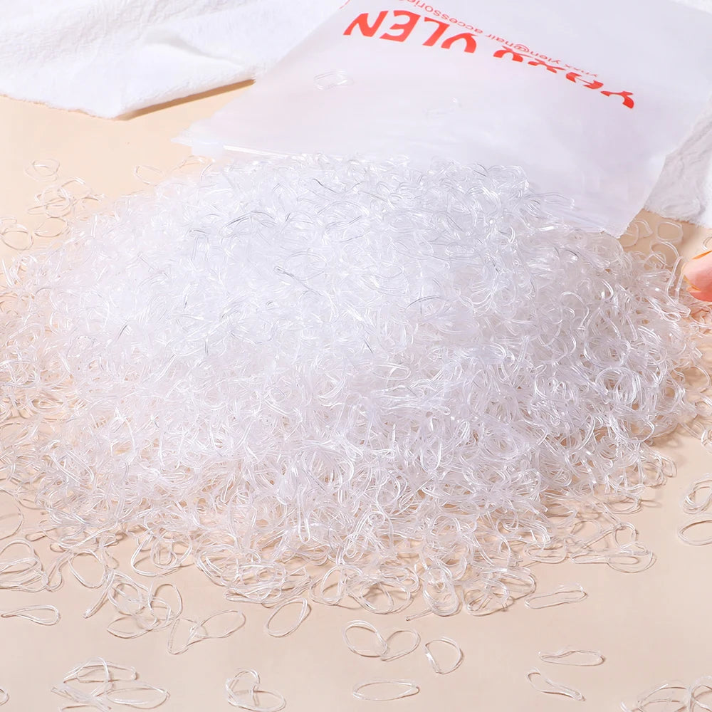 500/1000/2000 stücke Mädchen bunte Einweg Gummiband Haar gummis Stirnband Kinder Pferdes chwanz Halter Bänder Kinder Haarschmuck