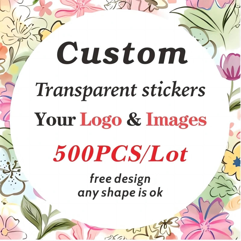 500 Stück transparente Aufkleber, individuelle Aufkleber und individuelle Logo-Aufkleber für Hochzeit, Geburtstag, Taufe. Entwerfen Sie Ihre eigenen Logo-Aufkleber