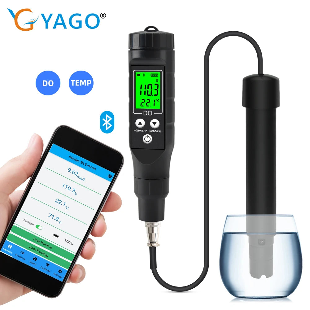 Bluetooth Digital Messgerät für gelösten Sauerstoff Profession eller Analysator für gelösten Sauerstoff Sauerstoff konzentration tester 0,0-40,0 mg/l
