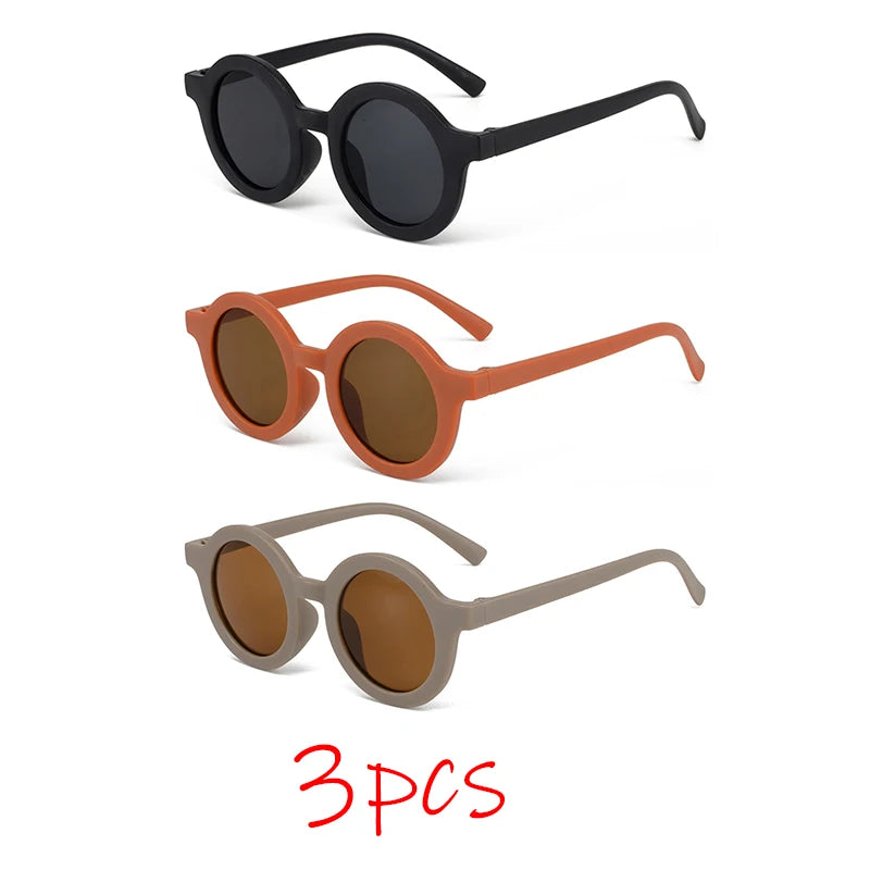 Kindersonnenbrille, runder Rahmen im Einsatzstil, Baby-Sonnenbrille für 1–7 Jahre alte Babys, Sonnenschutz, Sonnenschutz
