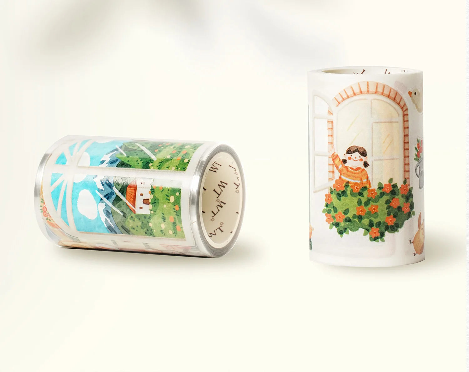 Fensterszene, dekoratives Washi-Klebeband, Papier, PET, gestanzt, mit Märchen inspiriert, tägliche Fensteransicht für Planer