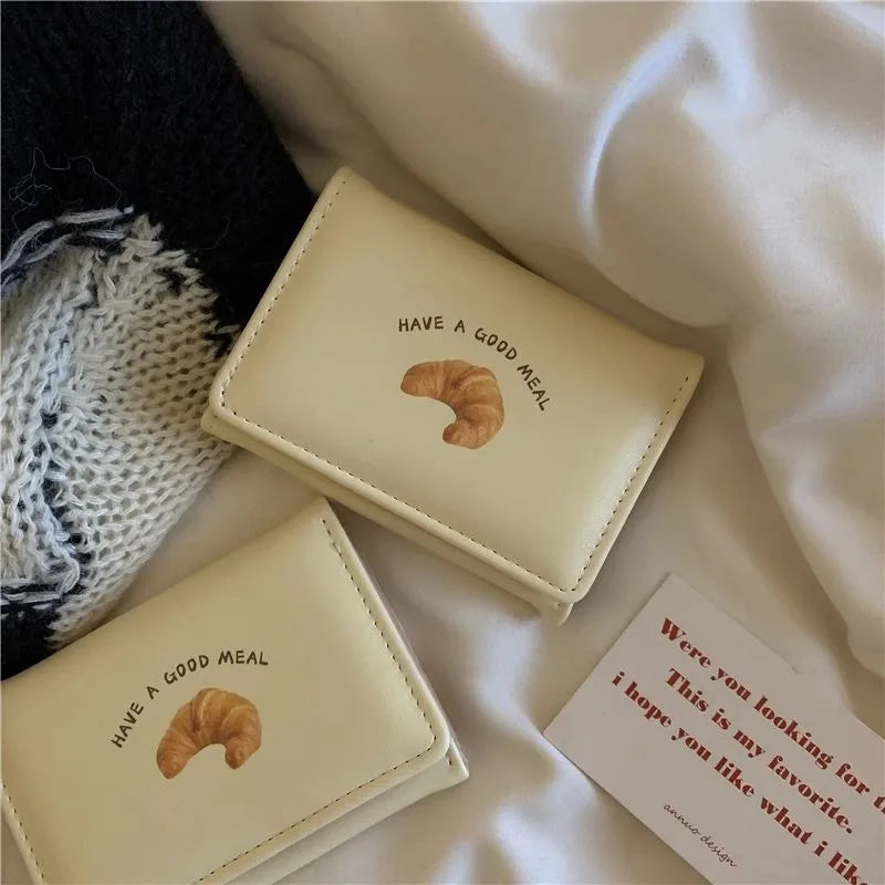 Neue Butter Toast Brieftasche Ins Nette Milch Gelb Kurze Brieftasche Koreanische Version Cartoon Student Geldbörse Für Frau Schlüssel Lagerung Geldbörse