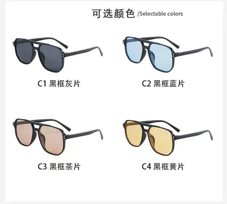 Vintage Männer Frauen Große Sonnenbrille Männer Platz Shades Unisex Sonnenbrille Schwarz Objektiv Männlich Weiblich Sonnenbrille UV400 Gläser