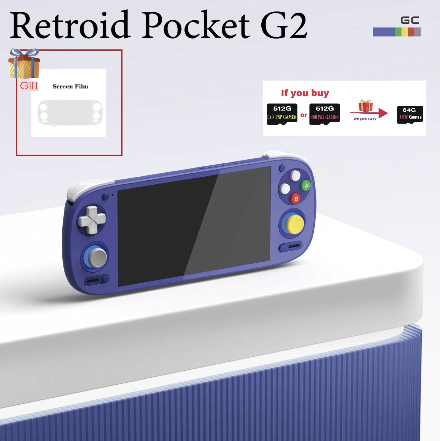 Retroid Pocket G2 Handheld-Spielekonsole RP G2 Android 15 5,5 Zoll 1080P AMOLED-Bildschirm 5000 mAh Hall-Effekt-Joystick PSP PS2 Geschenk