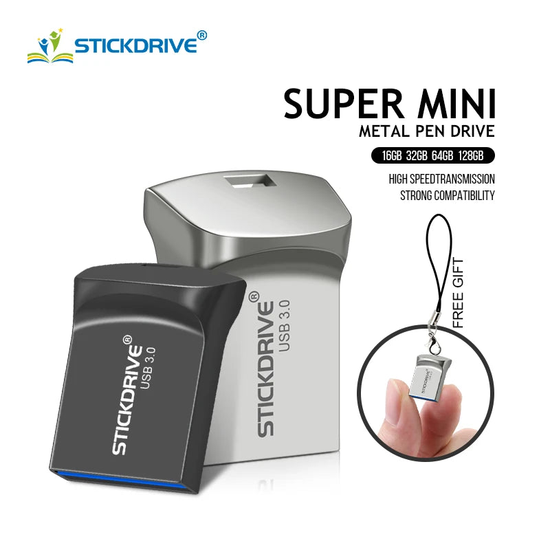 Hochgeschwindigkeits-Mini-USB3.0-Flash-Laufwerk, 16 GB, 32 GB, 64 GB, 128 GB, 256 GB, Metall-Stick, wasserdichter USB 3.0-Festplatten-Speicherstick