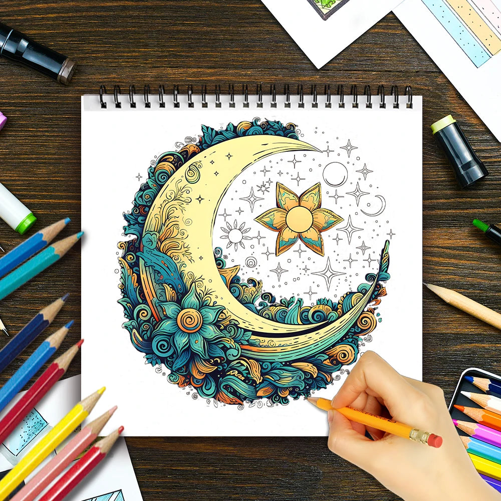 Malbuch für Erwachsene – 30 Blatt Spiral-Malbuch für Damen, 8,3 x 8,3 Zoll, Zeichenbuch, Geburtstagsgeschenk, Weihnachtsfeier-Geschenk