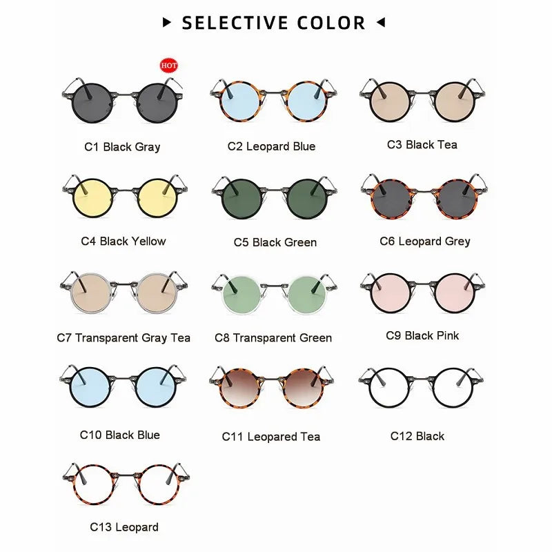 Runde Sonnenbrille für Männer Frauen Retro Steampunk Sonnenbrille männlich weiblich Marke Designer Metallrahmen Brillen Sonnenbrillen oculos de sol