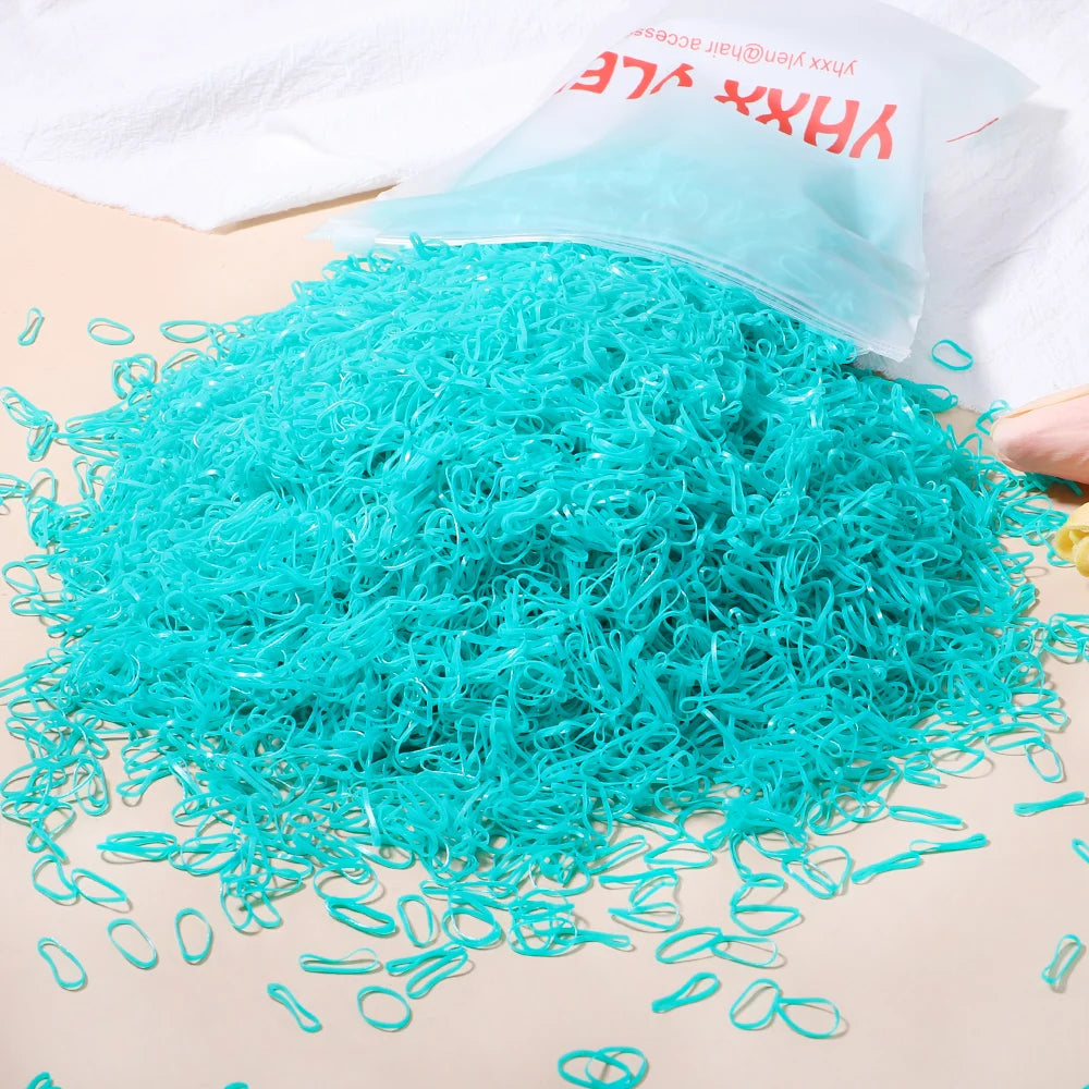 500/1000/2000 stücke Mädchen bunte Einweg Gummiband Haar gummis Stirnband Kinder Pferdes chwanz Halter Bänder Kinder Haarschmuck