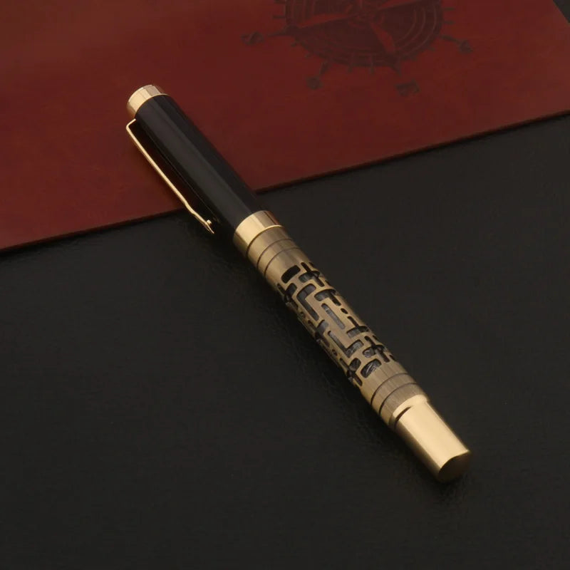 1pc Bronze Füll federhalter aushöhlen m Business Office Schul bedarf schreiben Kalligraphie Stift