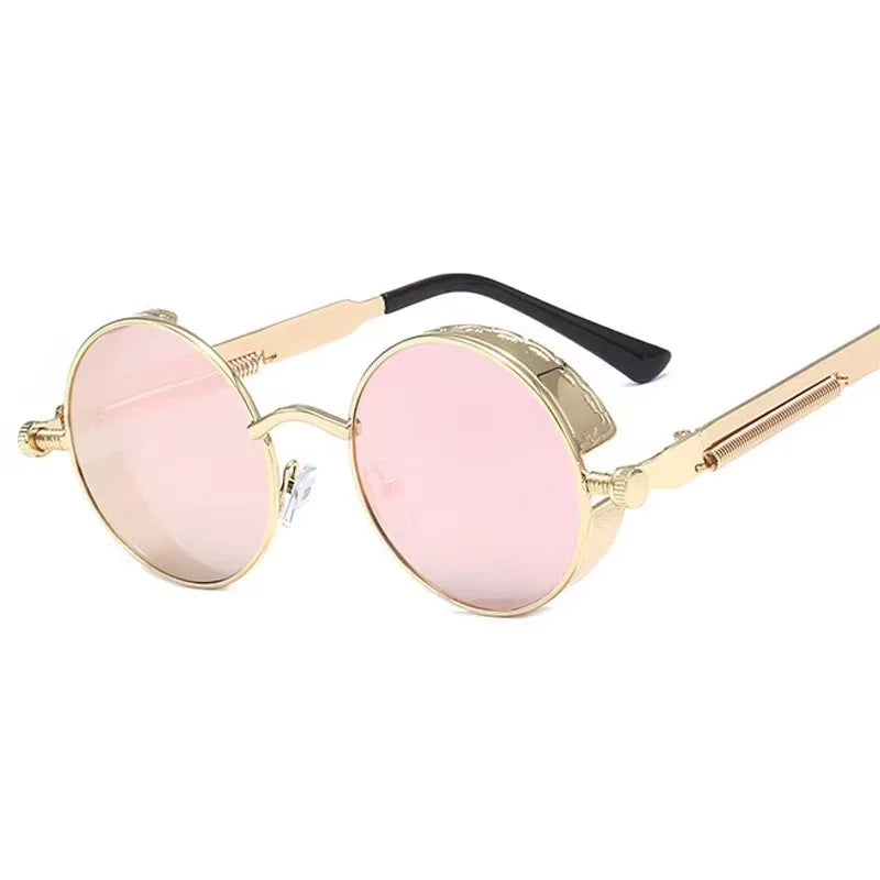 Runde Sonnenbrille Mann Gothic Steampunk Sonnenbrille für Frauen Marke Designer Vintage Mode Metall Shades Brillen Gafas De Sol