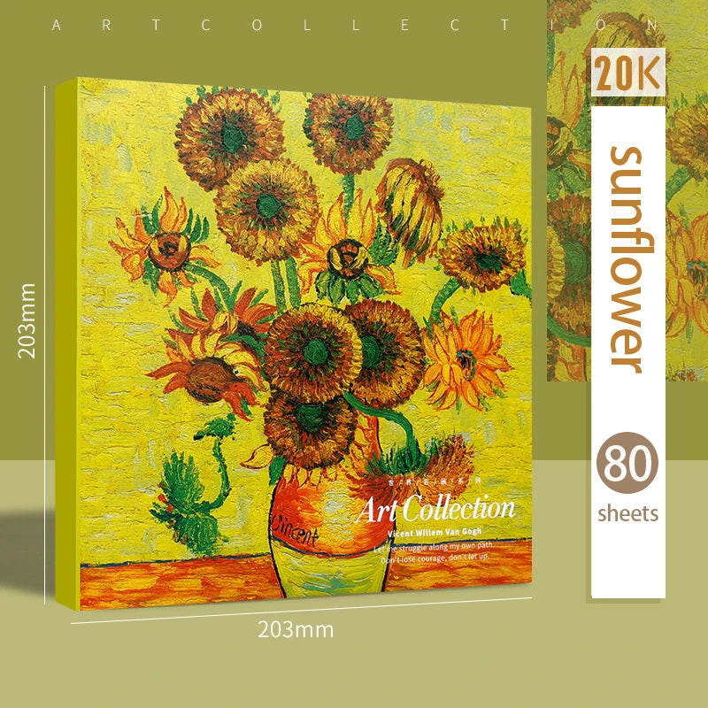 Leeres Skizzenbuch für 20 Karat 80 Blatt Papierkunststudenten, die zu zeichnen lernen, farbige Bleigemälde, Buntstift, Malerei, Kunstbedarf