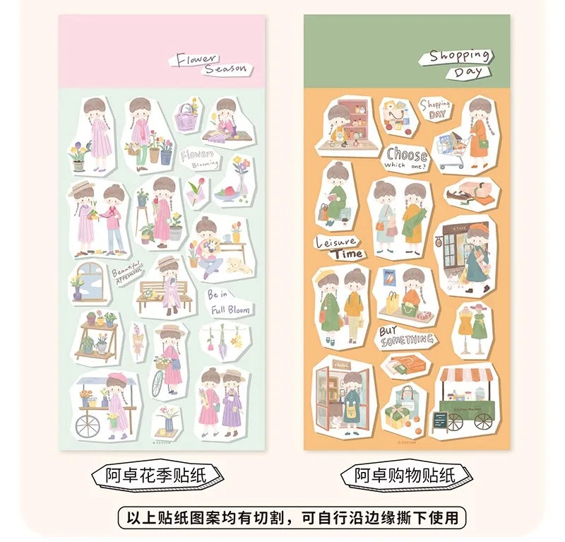 ZZOTON's Daily Wear, Washi Pet Tape, gestanzter Aufkleber, Rollenpapiermaterial