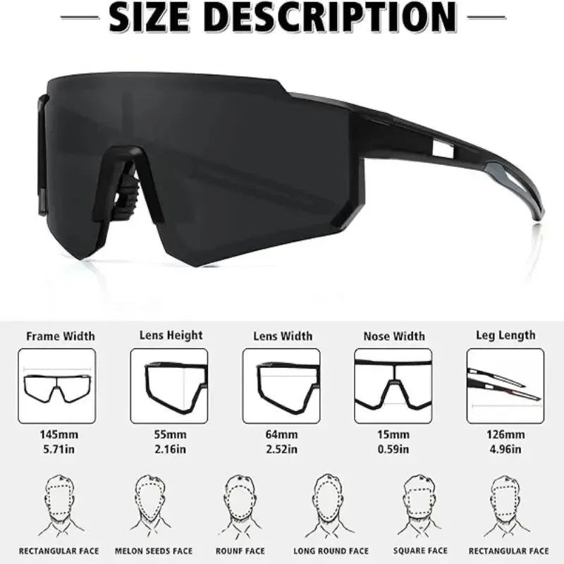 Neue Outdoor-Reitsonnenbrille, einteilige Fahrrad-Windschutzscheibe, europäische und amerikanische Sport-Sonnenbrille für Herren