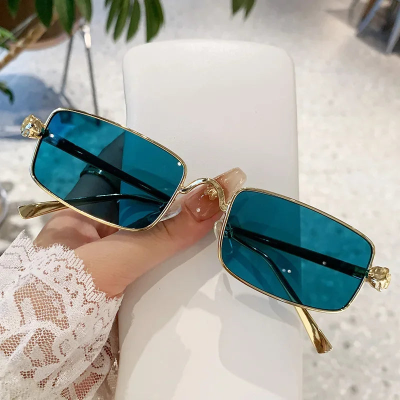 Hochauflösende Sonnenbrille für Herren und Damen, blaues Licht blockierende Augenschutzbrille, randlose Brille mit quadratischem Rahmen