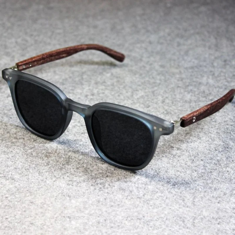 Klassische Holzmaserung Spiegel Beine Sonnenbrille Herren kleinen Rahmen quadratische Sonnenbrille Damen hochwertige Brille uv400 oculos de sol
