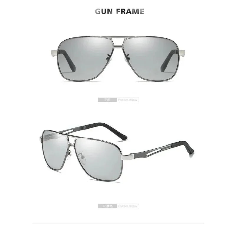 1PC Top Aluminium Magnesium Platz Polarisierte Photochrome Sonnenbrille Männer Sonnenbrille Sicherheit Fahren Oculos De Sol Masculino